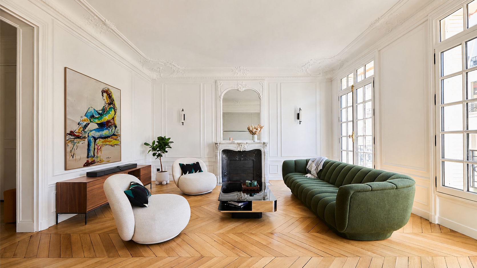 Untitled (Threshold I) accrochée dans un salon haussmannien parisien