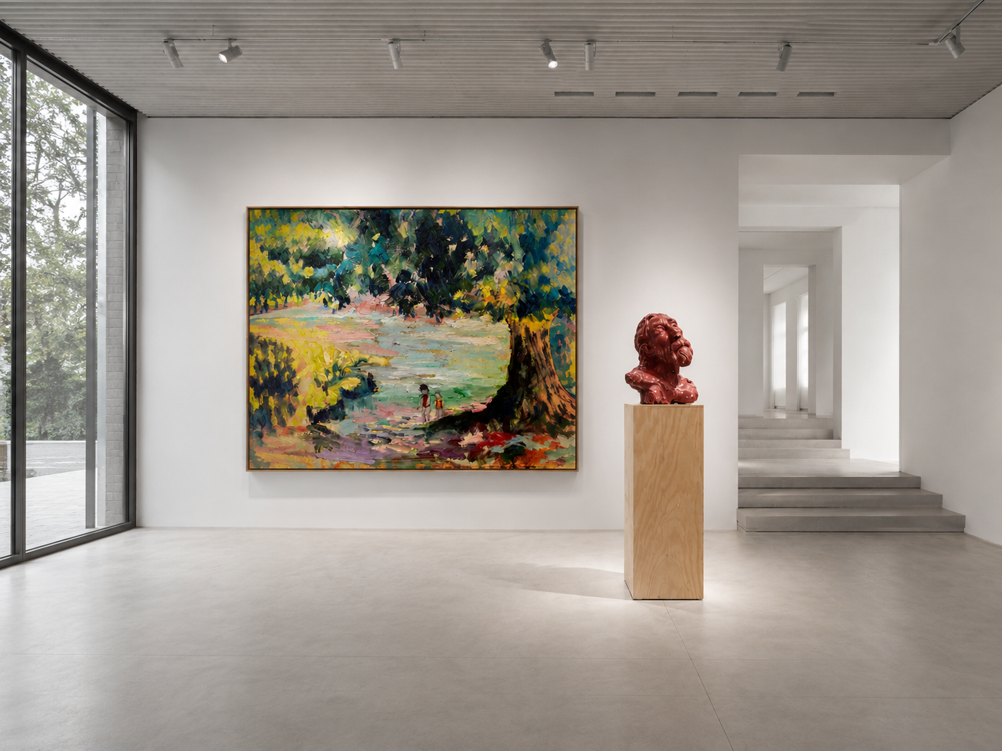 Landscape shown in an exhibition space